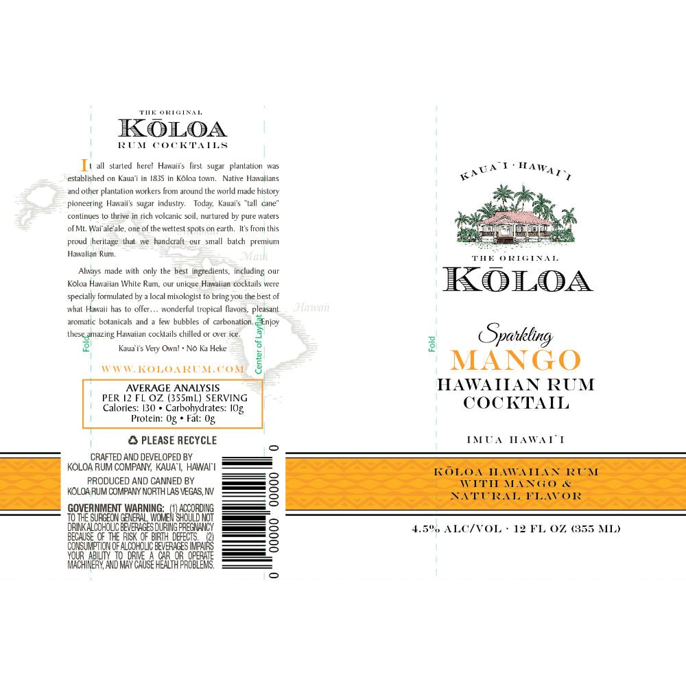 Kōloa Sparkling Mango Hawaiian Rum Cocktail 4pk Online Now